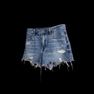 American Eagle Outfitters Blue Distressed Jean Shorts